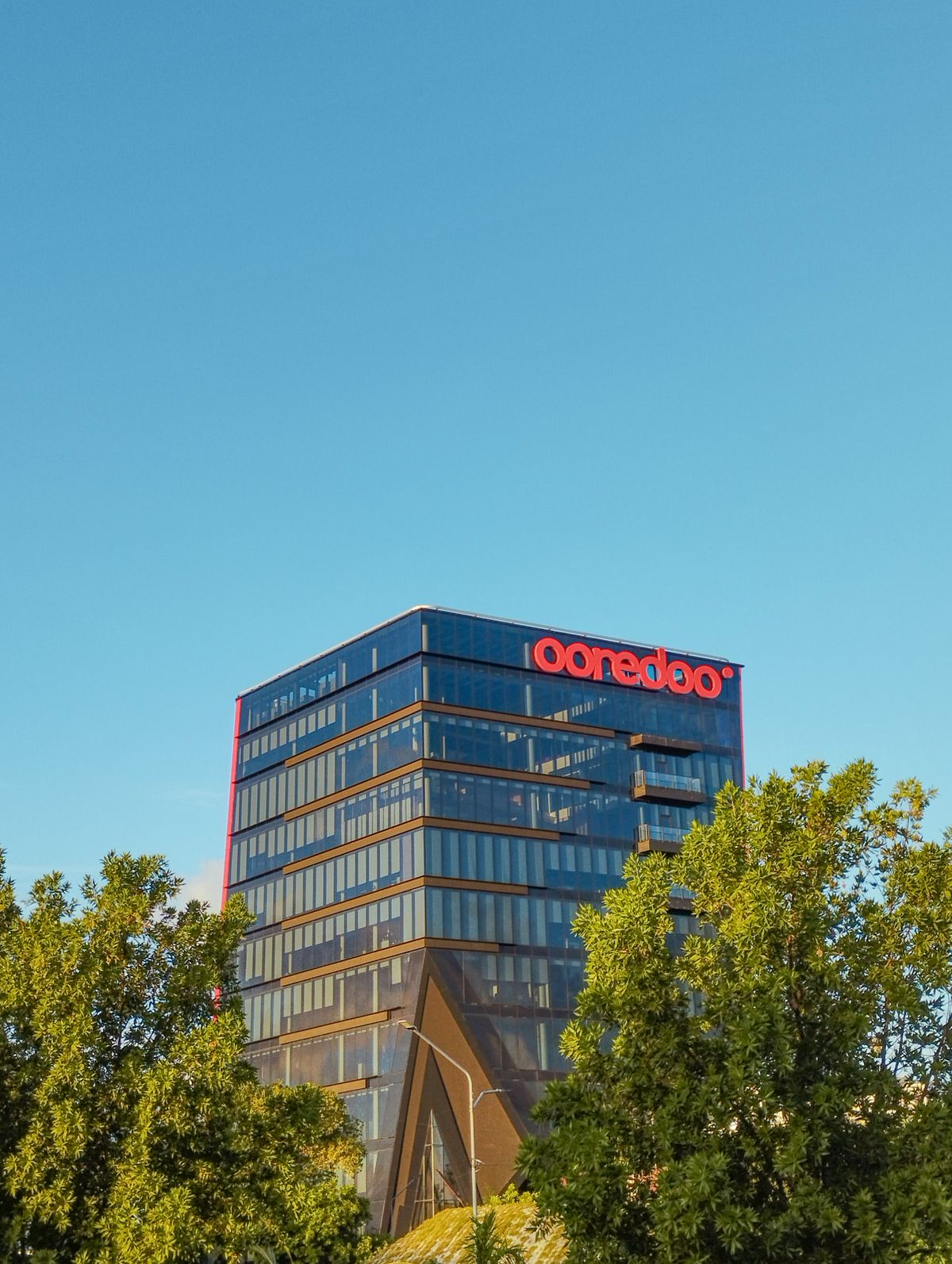 Commercial building with a glass facade